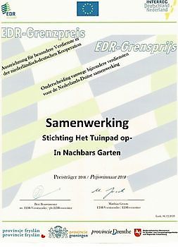 HTO / ING besteht seit 35 Jahren und wurde mit dem EDR-Grenzpreis ausgezeichnet - Het Tuinpad Op / In Nachbars Garten